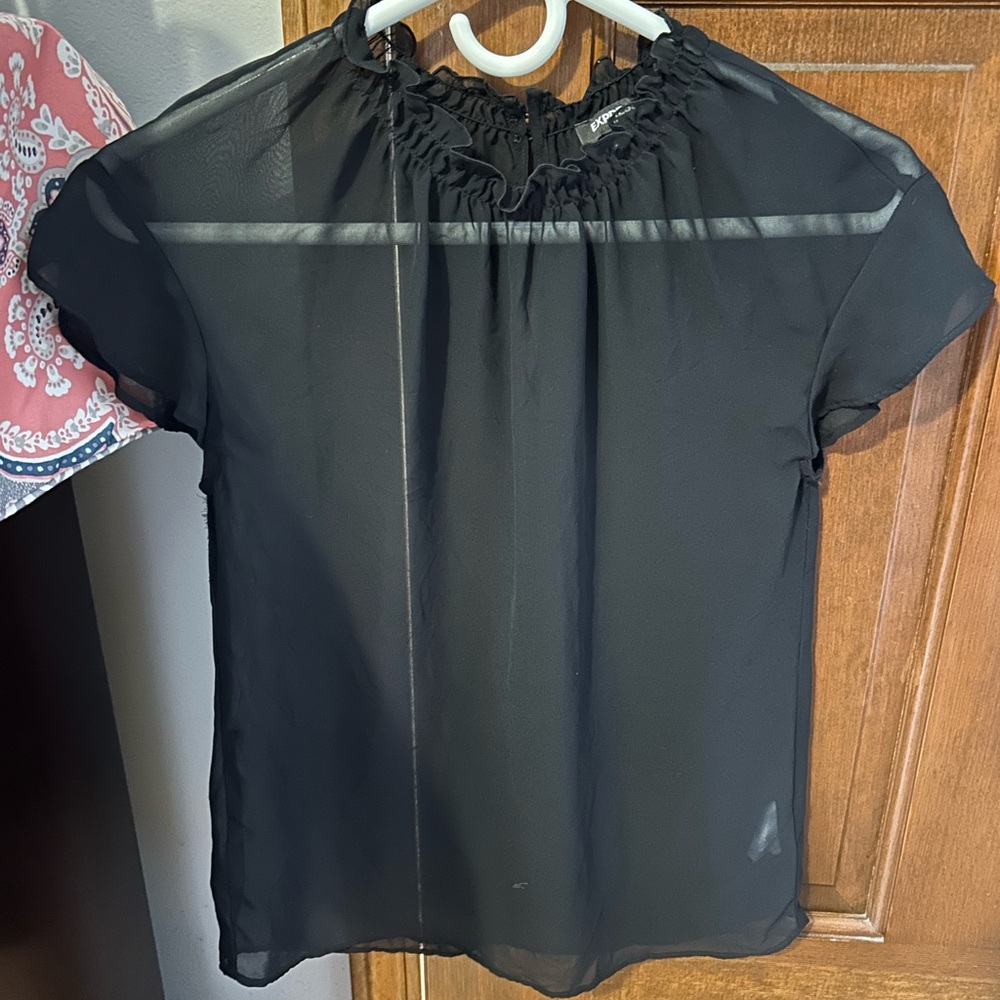 Express Black Sheer Blouse